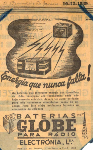 Globe Radio Battery 1939